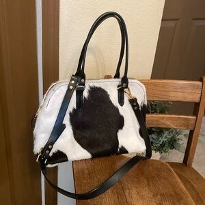 WildGooseBags Hair on Hide/Leather Sally Ann Crossbody/Tote Bag Like New!